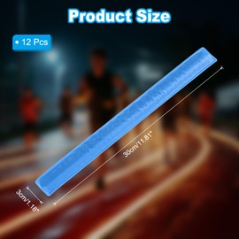 PATIKIL Reflective Slap Bands, 12 Pcs Reflector Band Snap Bracelet Armbands High Visibility Safety Reflectors Wrist Strap Strips for Night Jogging Cycling Running Hiking, Light Blue