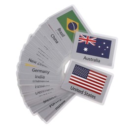 Preschool Flash Cards Set 24pcs/32pcs Toddlers Animals & Transportation & National Flags Waterproof Learning Cognitive Toys Early Educational Learning Cards Toy for Baby Infants Newborns Kids Children