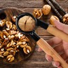 Kioiner Nutcracker Tool, Heavy Duty Nutcracker with Wood Handle, Multifunctional