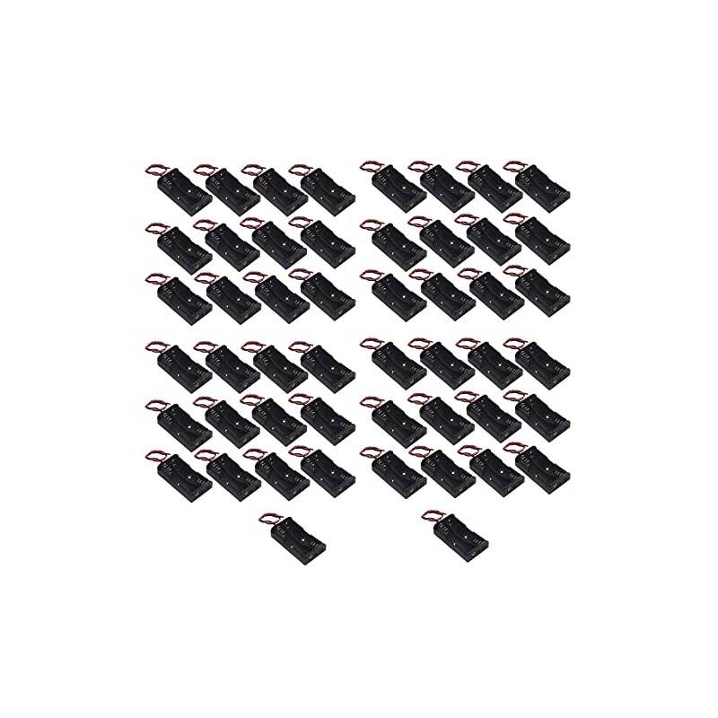WAYLLSHINE 50 Pcs 2 x 1.5V AA Battery Holder Case