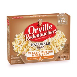 Orville Redenbacher's Naturals Light Classic Butter & Sea Salt Popcorn, 2.69 oz Classic Bag, 6 ct