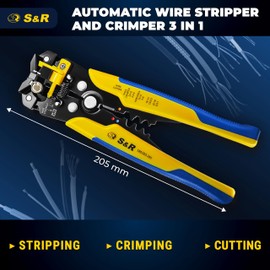 S&R 5-in-1 Automatic Wire Strippers Pliers/Crimping Tool with Cutter - Self-Adjusting, Adjustable, Precision Performance