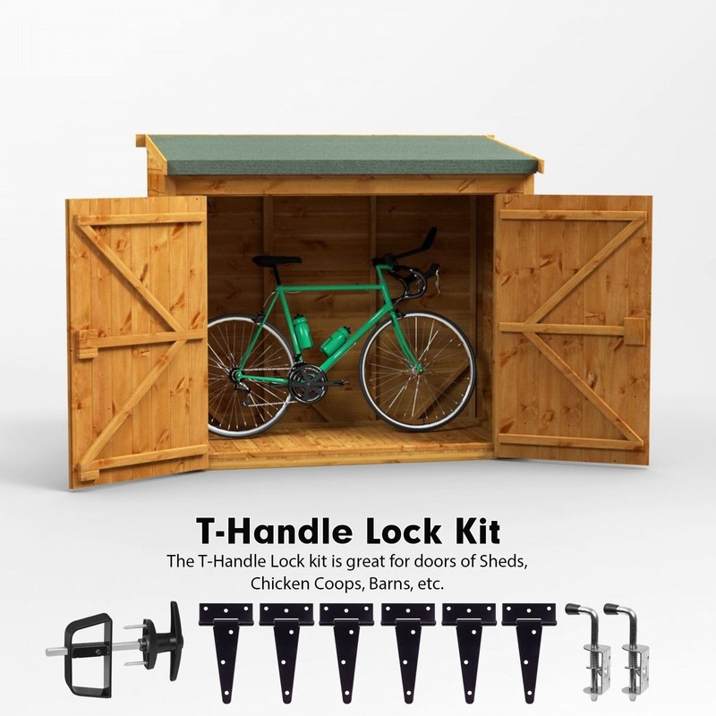 Double Door Shed Hardware Kit - Complete with Hinges, Latches,
