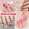 1 Box Red Mini Bow Nail Charms,3D Resin Bows Charms