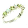 925 Sterling Silver Real Genuine Opal & Peridot Womans Eternity