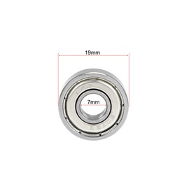 sourcing map 607ZZ Deep Groove Ball Bearings 7 mm x 19 mm x 6 mm Double Shielded Chrome Steel Z2 Pack of 5