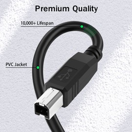 Mygatti Druckerkabel 1.5m/2 Stück,Typ A auf Typ B Drucker Kabel,USB 2.0 Typ B Scanner Kabel,kompatibel mit Drucker oder Scanner,DAC,Touchscreen-Fernseher mit USB-B-Anschlussund mehr