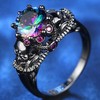Skull Head Ring with Diamond Set and Colored Zircon Ring