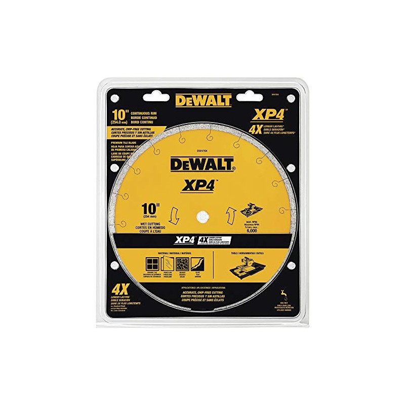 DEWALT Diamond Blade for Tile, Wet Cutting, 10-Inch x .060-Inch