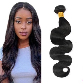Body Wave Hair Bundle Natural Black Color Hair Extensions 18 Inch Weave Hair Double Weft Unprocessed Virgin Hair Bundle For Women Soft Hair Body Wave Bundle