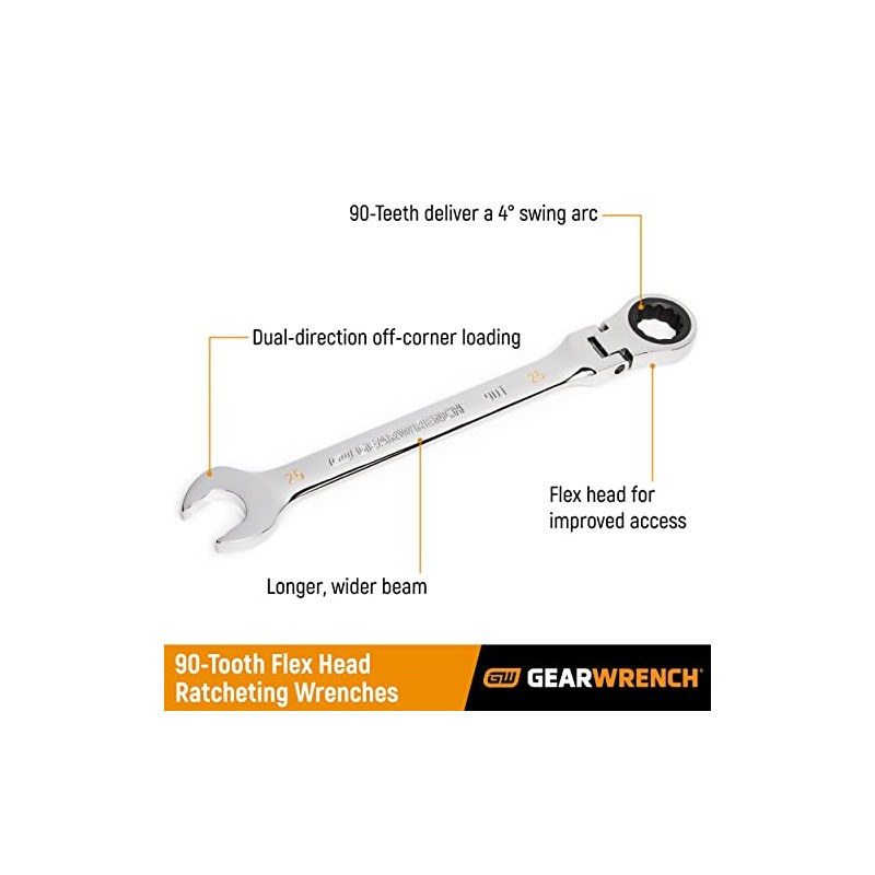 GEARWRENCH 11mm 4 Degree Swing Arch 12 Point Flex Head