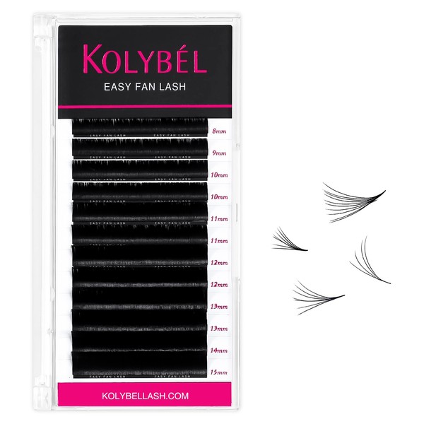 KOLYBEL Eyelash Extensions Easy Fan Lashes 0.07 Thickness D Curl