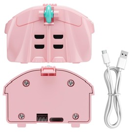 QUNREDA Modular Battery Built-in 3.7V 500mAh 14500 Rechargeable Li-Ion Battery with USB-C Charging Cable for RC Car Toys,2-Pack,Pink