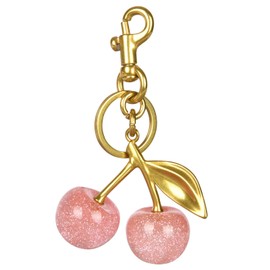 HOTUT Cherry Car Keychain for Women, Cute Cherry Charm for Purses and Bags, Cherry Bags Charm Stylish Cherry Bag Charm with Shiny Resin Metal Keychain Accessories for Backpacks, Bag, Handbag, Key