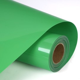 RENLI-TONG Light Green HTV Iron on Vinyl 12Inch by 10ft Roll HTV Green Heat Transfer Vinyl for T-Shirt HTV Vinyl Roll for Criut, Easy to Cut & Weed for Heat Vinyl Stretch HTV Vinyl(Green)