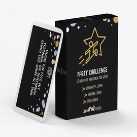 Party Challenge by snaPmee - Game Birthday, Wedding, Confirmation, Youth Initiation, New Year's Eve - 50 Tasks in 8 Categories - Party Game for Guests