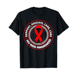 HIV AIDS Immune Deficiency Disease Red Ribbon Patient T-Shirt
