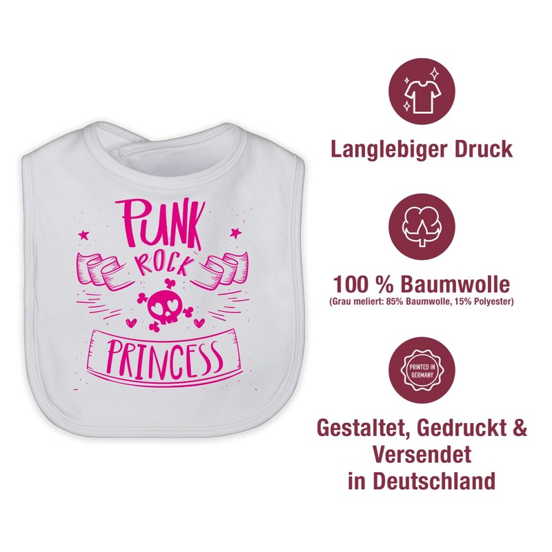 Shirtracer - Baby Bib - Sayings - Punk Rock Princess,