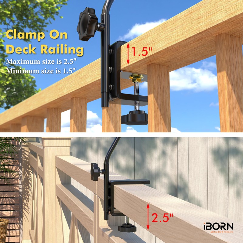iBorn Deck Hook for Bird Feeder, Hummingbird Feeder Hanger for
