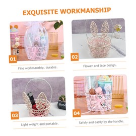 BESPORTBLE Wedding Flower Basket Portable Handheld Storage Basket for Floral Arrangement Creative Design for and Events Sturdy Woven Storage for Flowers Fruits and Candies