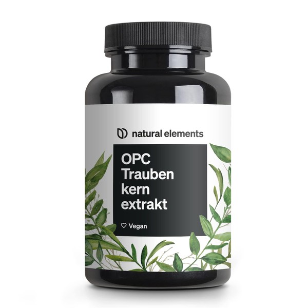 OPC grape seed extract, 240 capsules for 8 months, laboratory-tested premium OPC from European grapes, no unwanted additives, high dosage, vegan and made in Germany.
