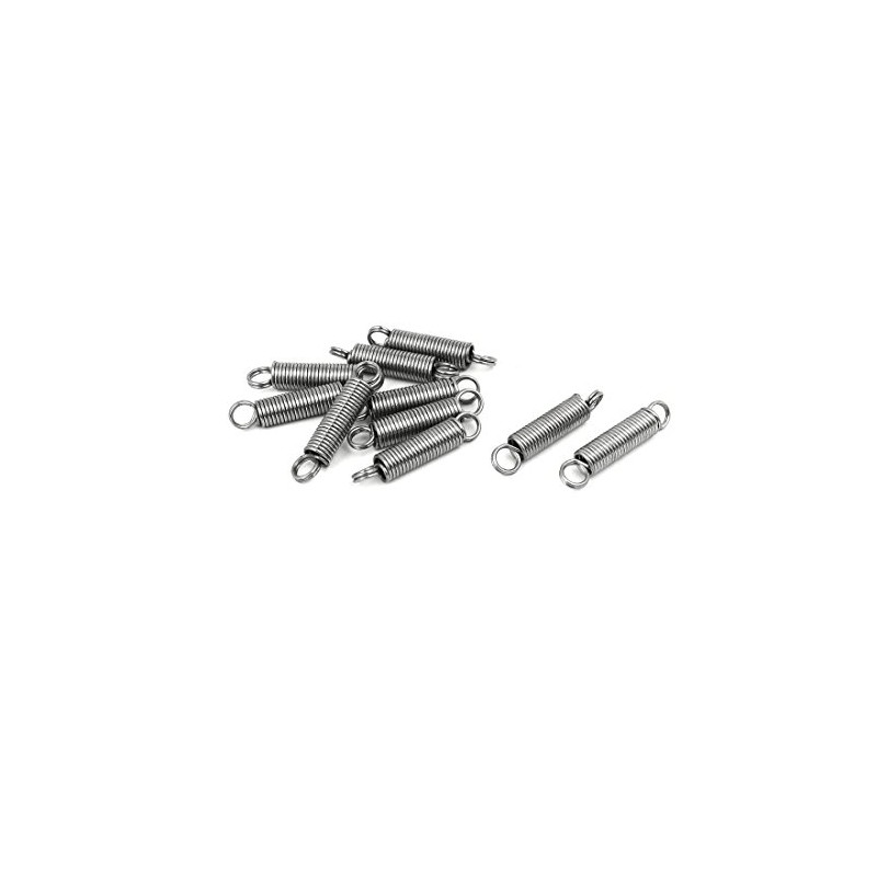 sourcingmap 0.8mmx6mmx30mm 304 Stainless Steel Tension Springs Silver Tone 10pcs