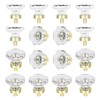 HIEMEY Gold Crystal Glass Cabinet Knobs, Satin Brass Pulls and