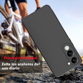 QWYJ Funda para Vivo Y04 Case Protectora de TPU Suave Ultrafina Matte Minimalista Carcasa para Vivo Y04 Funda Liso(Negro)