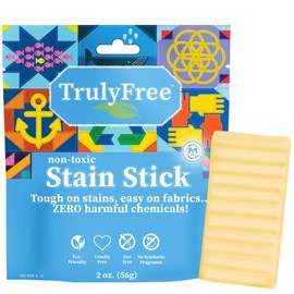 Truly Free Natural Stain Stick - Stain Remover Bar Soap, Gentle on Fabric - Spot Treat Food, Blood, Grass Stains and More - Pet Stain and Odor Remover - Made With Saponified Coconut and Olive Oils