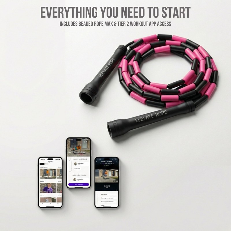 Elevate Rope Bead Skipping Rope Adjustable 3m with Free Training