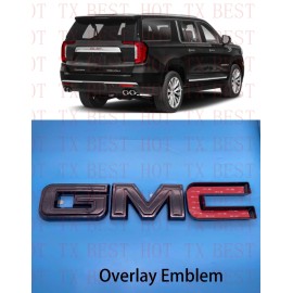 Auto GMC 2021-2023 GMC YUKON YUKON XL Rear Tailgate Gloss Black OVERLAY Emblem