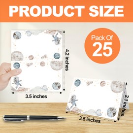 HMJKL Table Place Cards, Outer Space Place Cards for Table Setting, Astronaut Themed Tent Style Food Name Labels, Receptions Parties Events Celebrations Fill-in Place Cards, 25 Pack -05