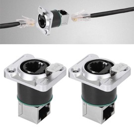 Conector de enchufes impermeables de interfaz RJ45, 2 conectores en ángulo de conectores YT-RJ45 Enchufe de aviación I Material aislante ignífugo