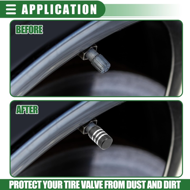 X AUTOHAUX Universal Tire Valve Stem Caps, 17mm, Aluminum Alloy,
