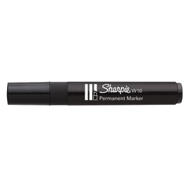 Sharpie W10 Permanent Markers - Chisel Wedge Tip - Black Ink - Pack of 8