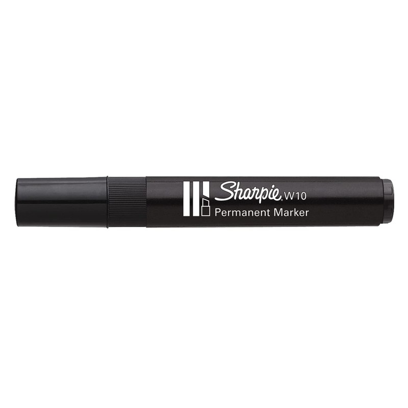 Sharpie W10 Permanent Markers - Chisel Wedge Tip - Black