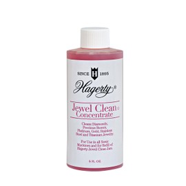 Hagerty Jewel Clean Concentrate - Ultrasonic Jewelry Cleaner Liquid Solution, Gold & Silver Cleaner, Made for All Ultrasonic Machines - 6 Fl Oz Bottle