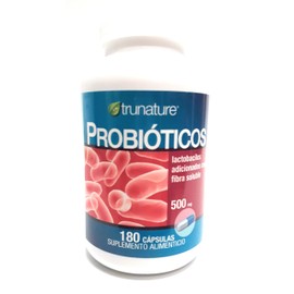 TruNature Probioticos Lactobacilos Adicionados con Fibra Solube 180 Capsulas