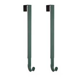 Haute Decor Adapt Adjustable Length Wreath Hanger - 2PACK- Holds up to 20 lbs (Green) - Over The Door Wreath Holder Hook for Indoor or Outdoor Use - Includes 2 Wreath Hangers