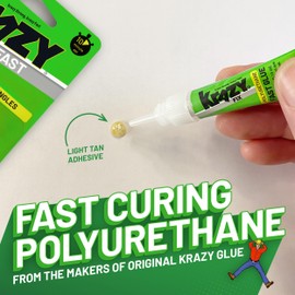 Krazy Fix Fast Waterproof Glue, Fast Curing Polyurethane Singles, Repair Adhesive for Shoe Repair, Ceramic, Plastic, Jewelry, Metal, 12 Grams (Pack of 3 x 4g mini Tubes)