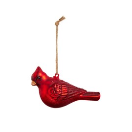 RAZ Imports Cardinal Ornament, 4-inch Length, Glittered Red, Glass, Christmas, Home Décor