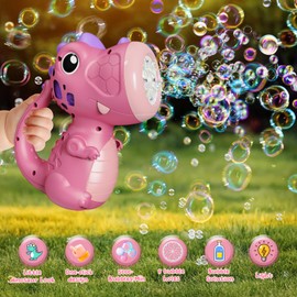 Panacare Dinosaur Bubble Machine, Bubble Toy Children 5000+ Bubbles / Min with Bubble Solution for Wedding/Birthday/Party, Outdoor Gift for Boys and Girls 345678 Years