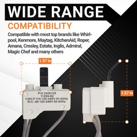 Ultra Durable 3406105 Dryer Door Switch Replacement Part by BlueStars- Exact Fit for Kenmore Whirlpool KitchenAid Dryer- Replaces 3405104 3405105 3406104