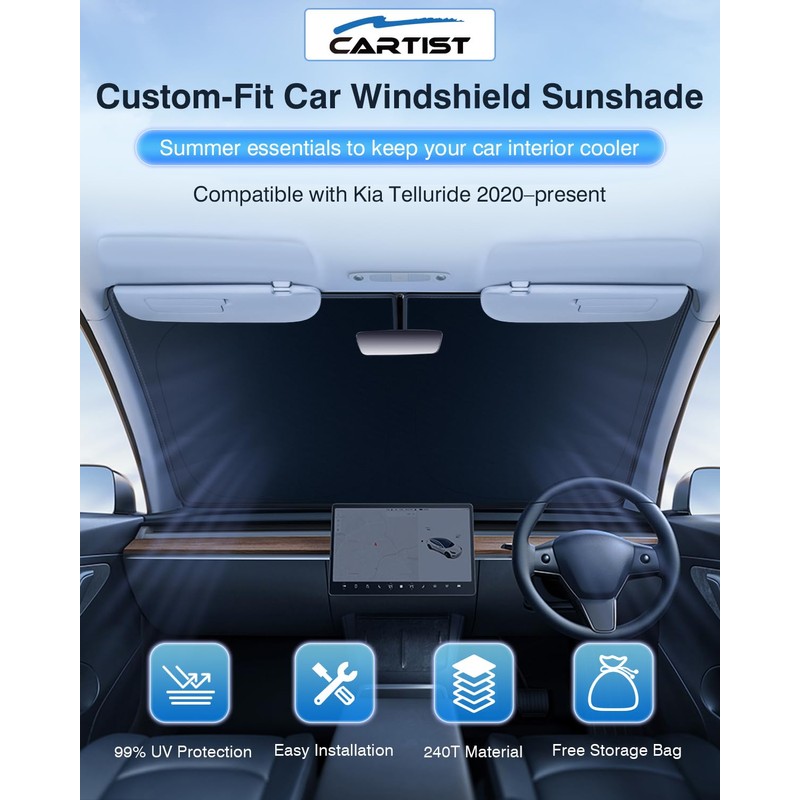 Sun Shade Fits for Kia Telluride 2020-2023 2024 2025 Accessories