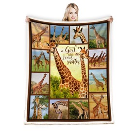 peakman Giraffe Blanket,Giraffe Gifts for Women Girls Throw Blanket,Gifts for Giraffe Lovers Blanket,Giraffe Lover Gifts for Kids Men,Warm Soft Cozy Plush Giraffe Blanket for Bed Couch 50"x 60"