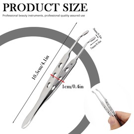 QERUTK Meibomian Gland Expressor, Stainless Steel Eyelid Tweezer Tool, Eyelid Massage Tweezers, Meibomian Gland Tweezer Forceps for Improve Meibomian Gland Function Care Health