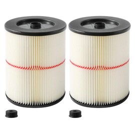 17816 Filter for Craftsman Shop Vac 9-17816 Wet/Dry Vac Filter Replacement Cartridge Filter for Craftsman Vacuum Filter for 5/6/8/12/16/32 Gallon and Larger Vacuum Cleaner 2 Pack