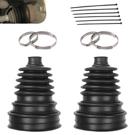 Shakas 2 PCS CV Axle Boot, Leak Proof Wear Resistant Bushing, No-opening External Ball Cage Repair Kit for Most Front Wheel Drive (FWD) and All-wheel Drive (AWD) Vehicles (Black)