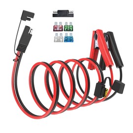 ELFCULB 10AWG 20FT SAE Connectors, Battery Alligator Crocodile to SAE, SAE Quick Release Adapter to Alligator Clips Quick Disconnect Cable,with 5 Fuse,for Solar Panel Cars Motorcycles Battery Charger
