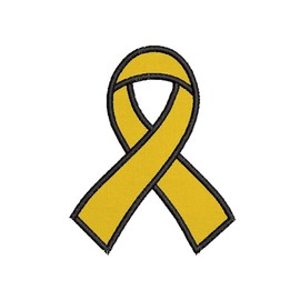 Yellow Awareness Support Ribbon Support Our Troops POW/MIA 1.5" W x 2" T Embroidered Patch Gifts Iron-On/Sew-On Decorative Applique Vest Jacket Jeans Clothing Custom Name Fundraising